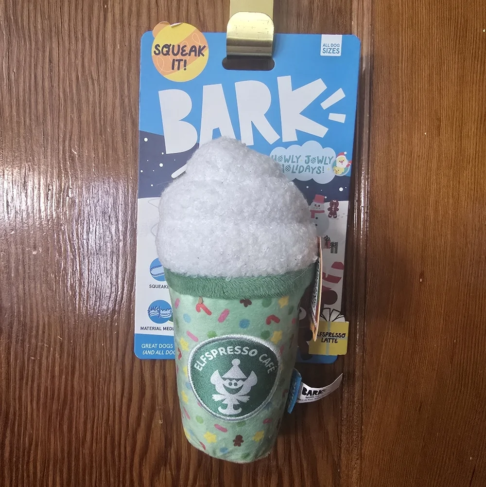 BARK Elfspresso Latte Toy NWT